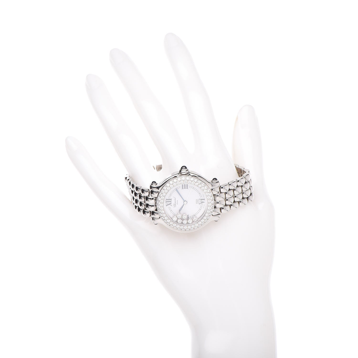 Chopard Stainless Steel Diamond Pave Bezel 32mm Happy Sport Quartz Watch 2 of 7