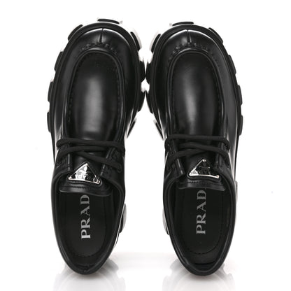 Prada Spazzolato Rois Monolith 55mm Derby Loafers 37.5 Black 2 of 12