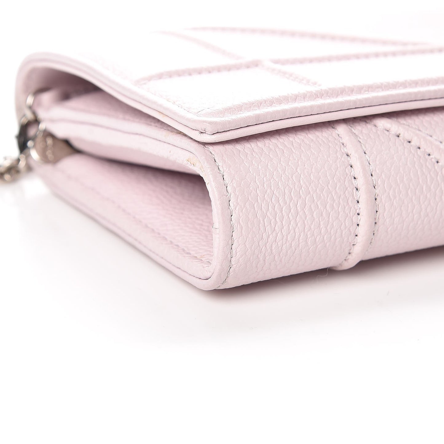 Grained Calfskin Diorama Croisiere Chain Wallet Pink