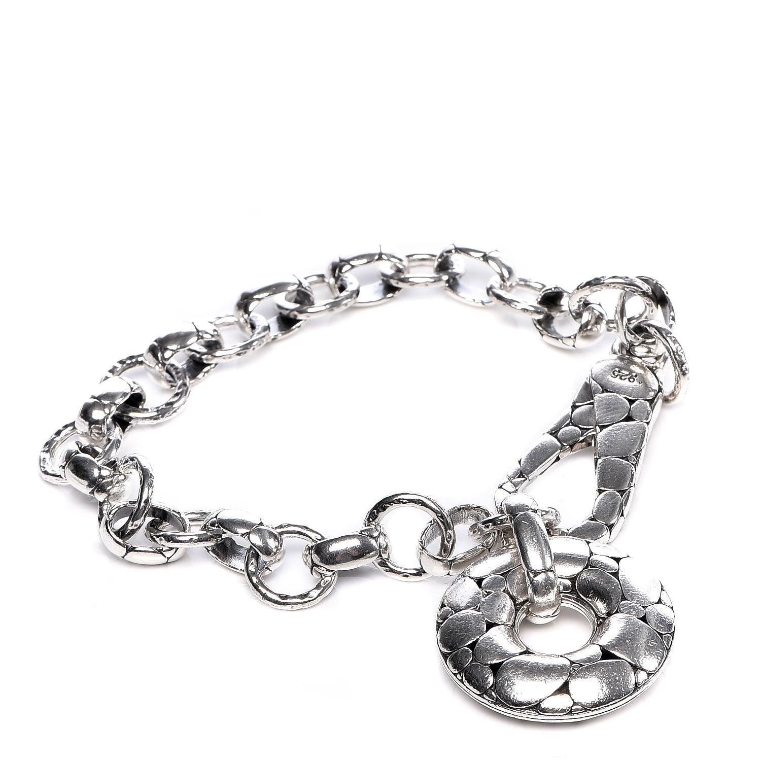 John Hardy Sterling Silver Kali Donut Charm Link Bracelet 1 of 5