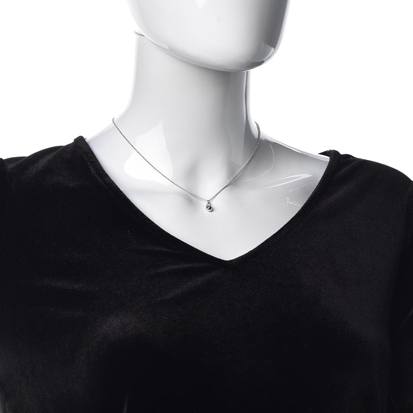 Platinum Elsa Peretti Teardrop Pendant Necklace