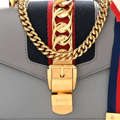 Gucci Calfskin Mini Sylvie Chain Shoulder Bag Deep Grey 7 of 9