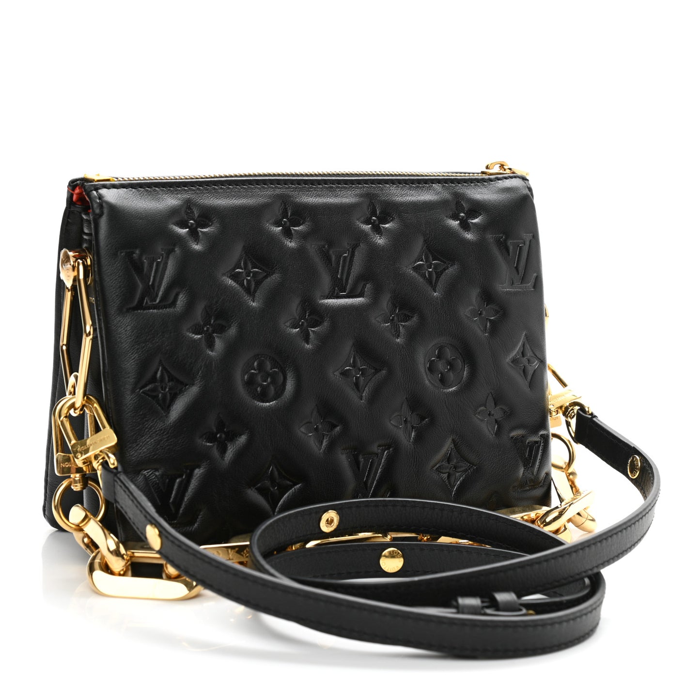 Lambskin Embossed Monogram Coussin BB Black