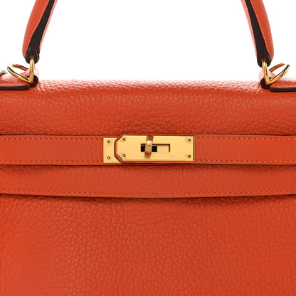 Hermes Taurillon Clemence Kelly Retourne 28 Orange 8 of 12