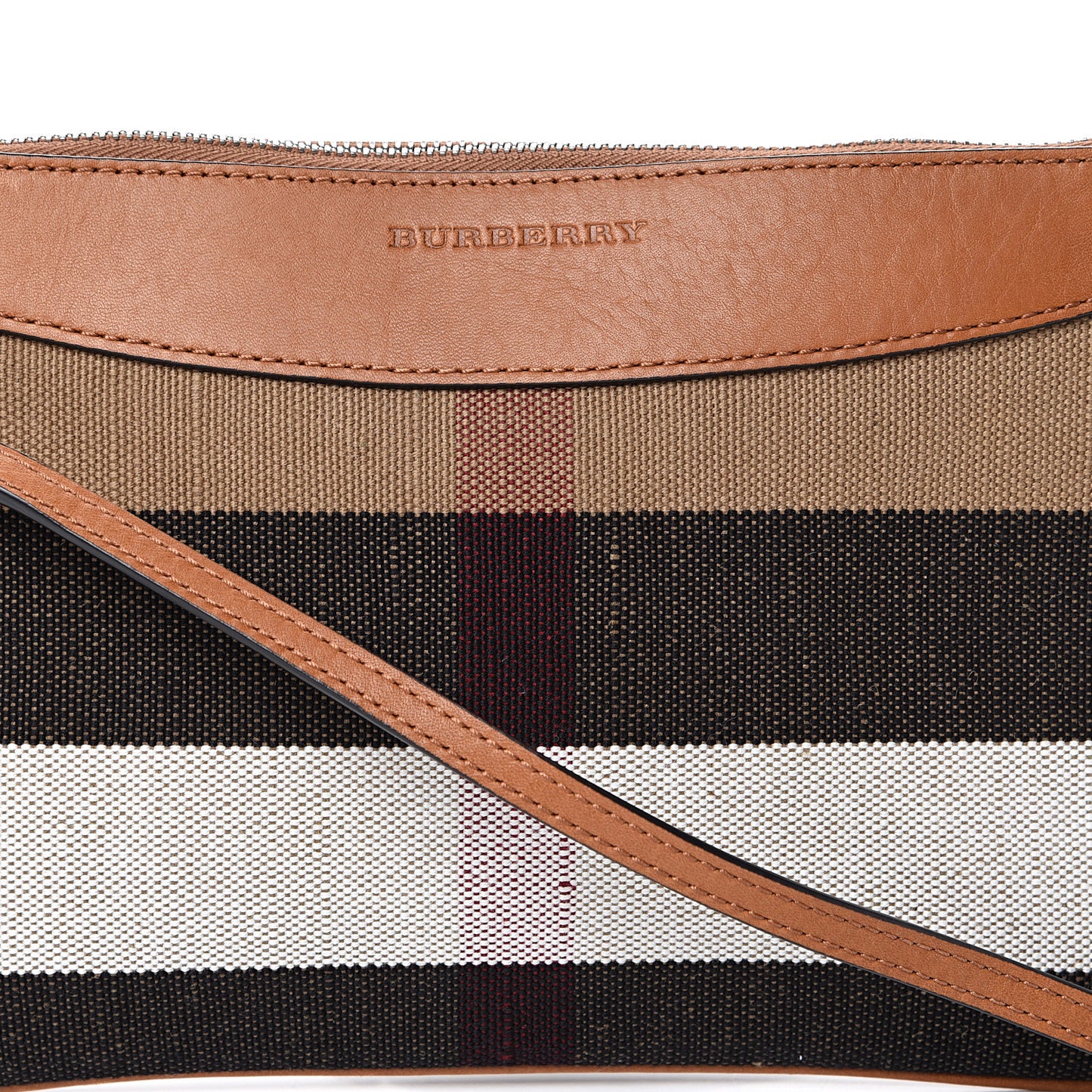 Mega Check Peyton Crossbody Clutch Bag Saddle Brown