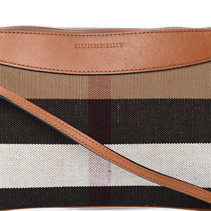 Burberry Mega Check Peyton Crossbody Clutch Bag Saddle Brown 8 of 10