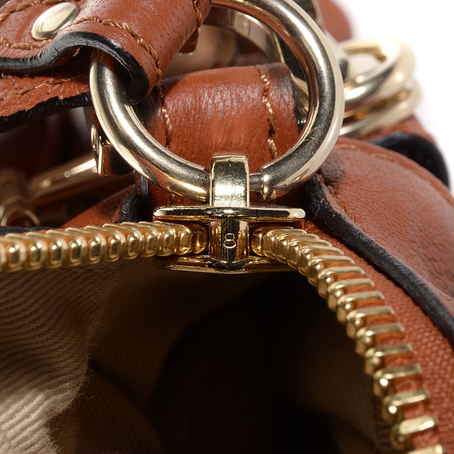 Chloe Calfskin Medium Military Paraty Caramel 9 of 11