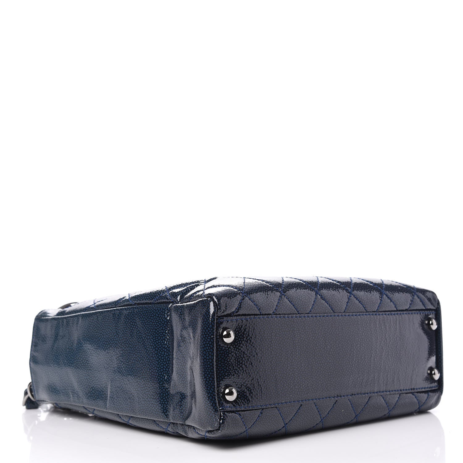 Chanel Patent Caviar Quilted Reissue 2.55 Tote Blue 4 of 10