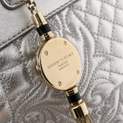 Versace Metallic Quilted Nappa Altea Vanitas Lady Athena Silver 12 of 13