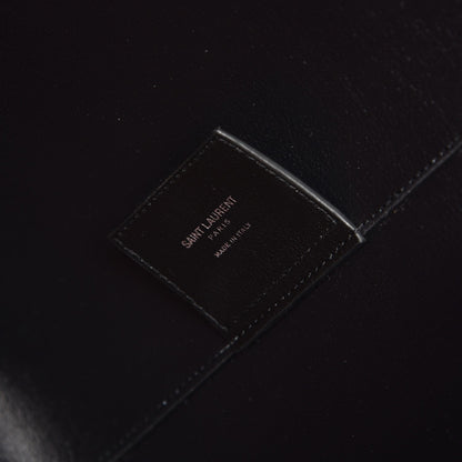 Saint Laurent Calfskin Large Shopping Tote Black Red 8 of 9