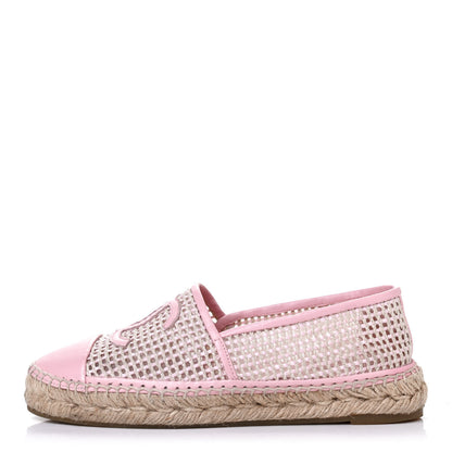 Chanel Mesh Lambskin CC Espadrilles 38 Light Pink Beige 1 of 4