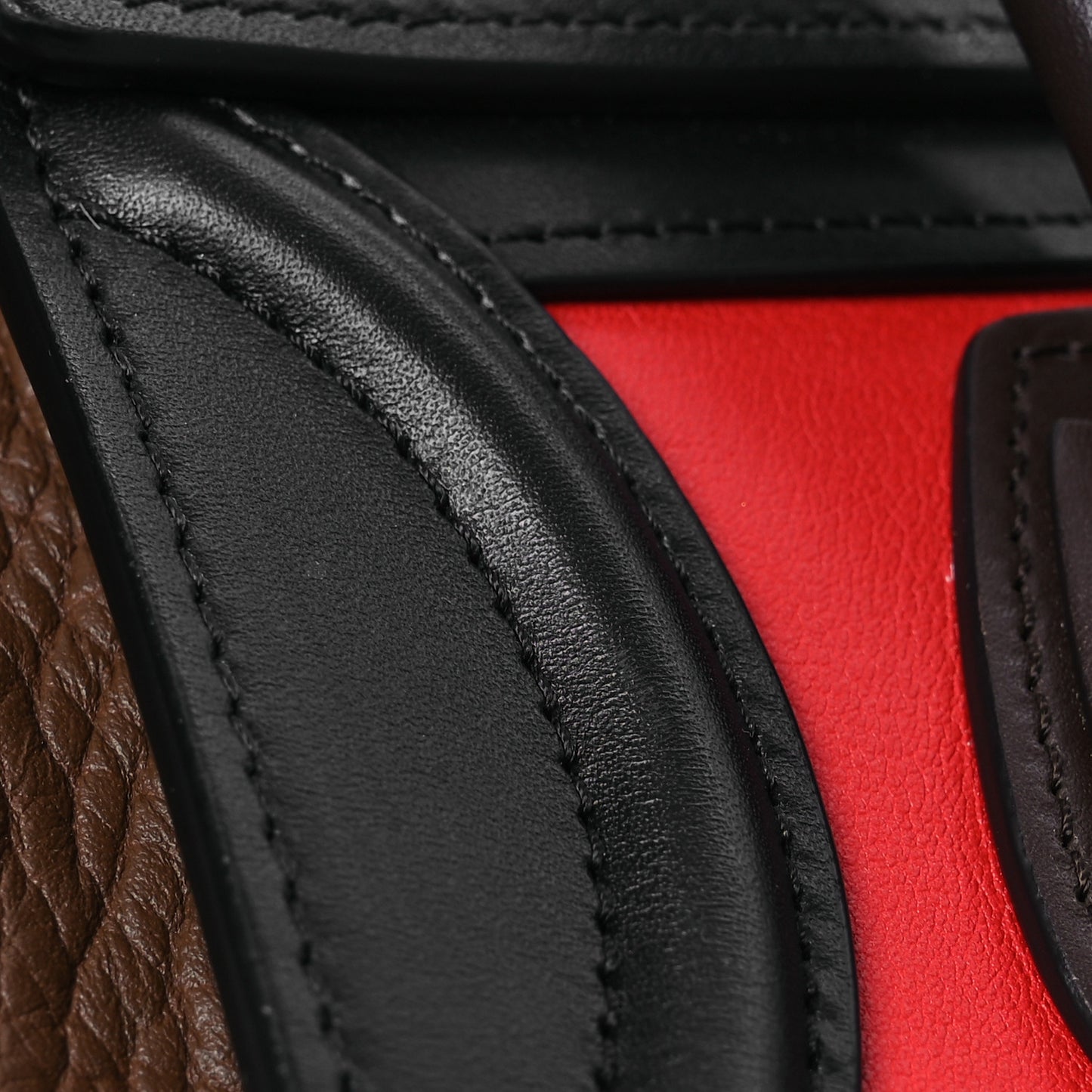 Smooth Calfskin Bullhide Nano Tri-Color Luggage Bright Red