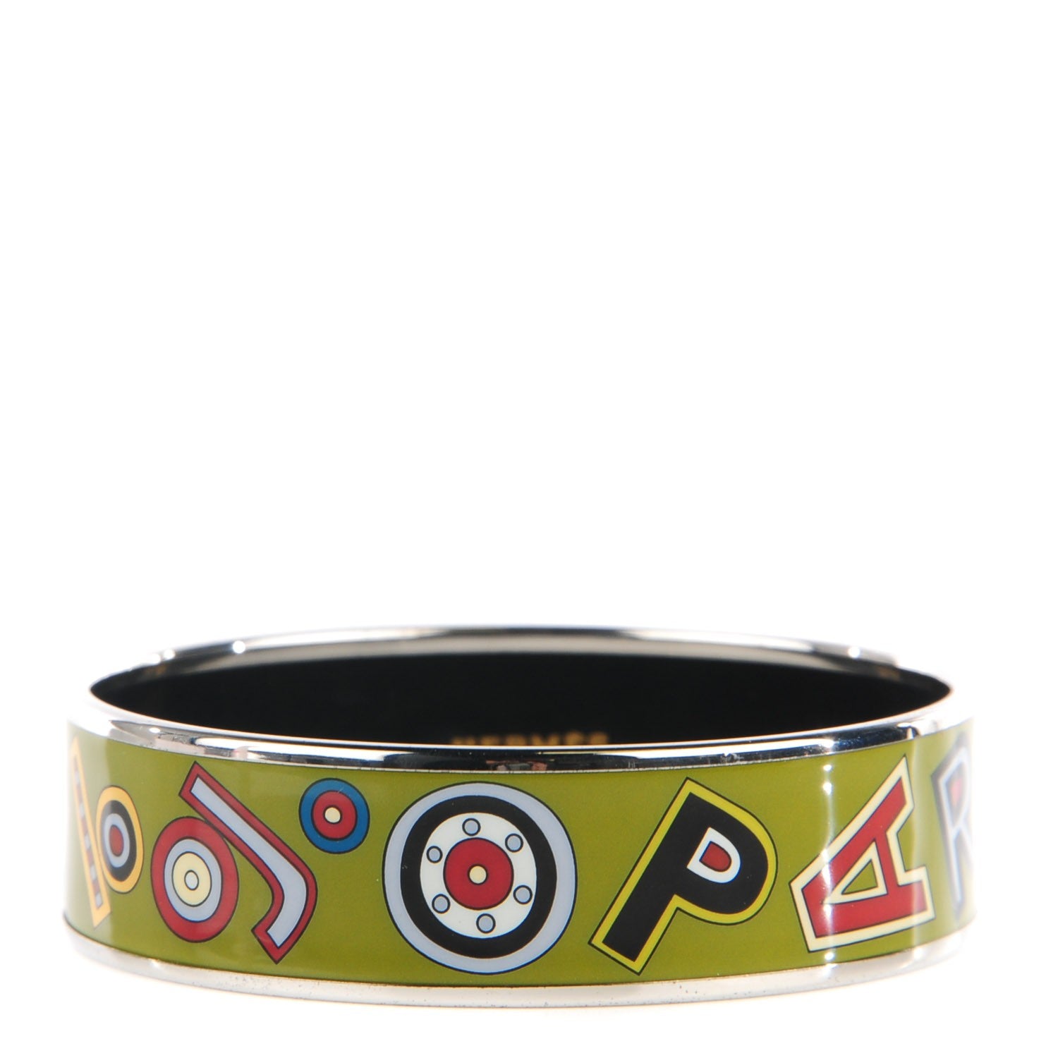 Hermes Enamel Printed Tohu Bohu Wide Bracelet 70 1 of 5