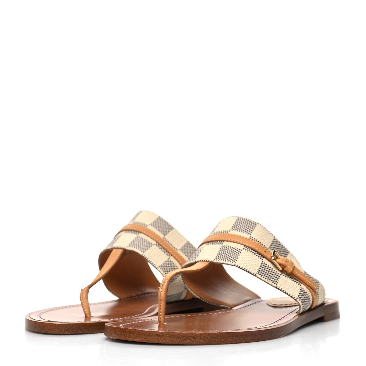 Louis Vuitton Damier Azur Palma Flat Thong Sandals 36 3 of 8