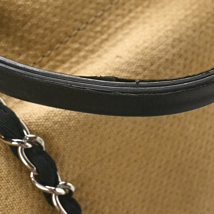 Chanel Canvas Medium Deauville Tote Beige Black 12 of 13