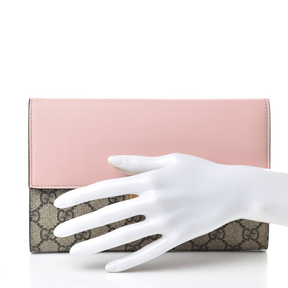 Gucci GG Supreme Monogram Calfskin Padlock Clutch Beige Perfect Pink 2 of 8