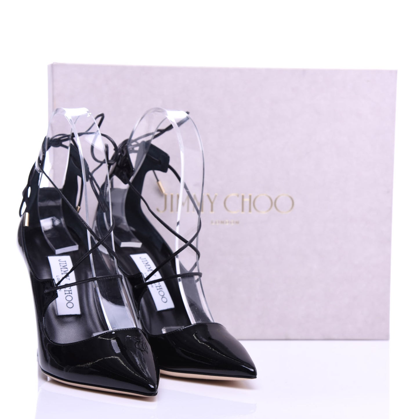 Patent Lace Up Vita 100 Pumps 35 Black