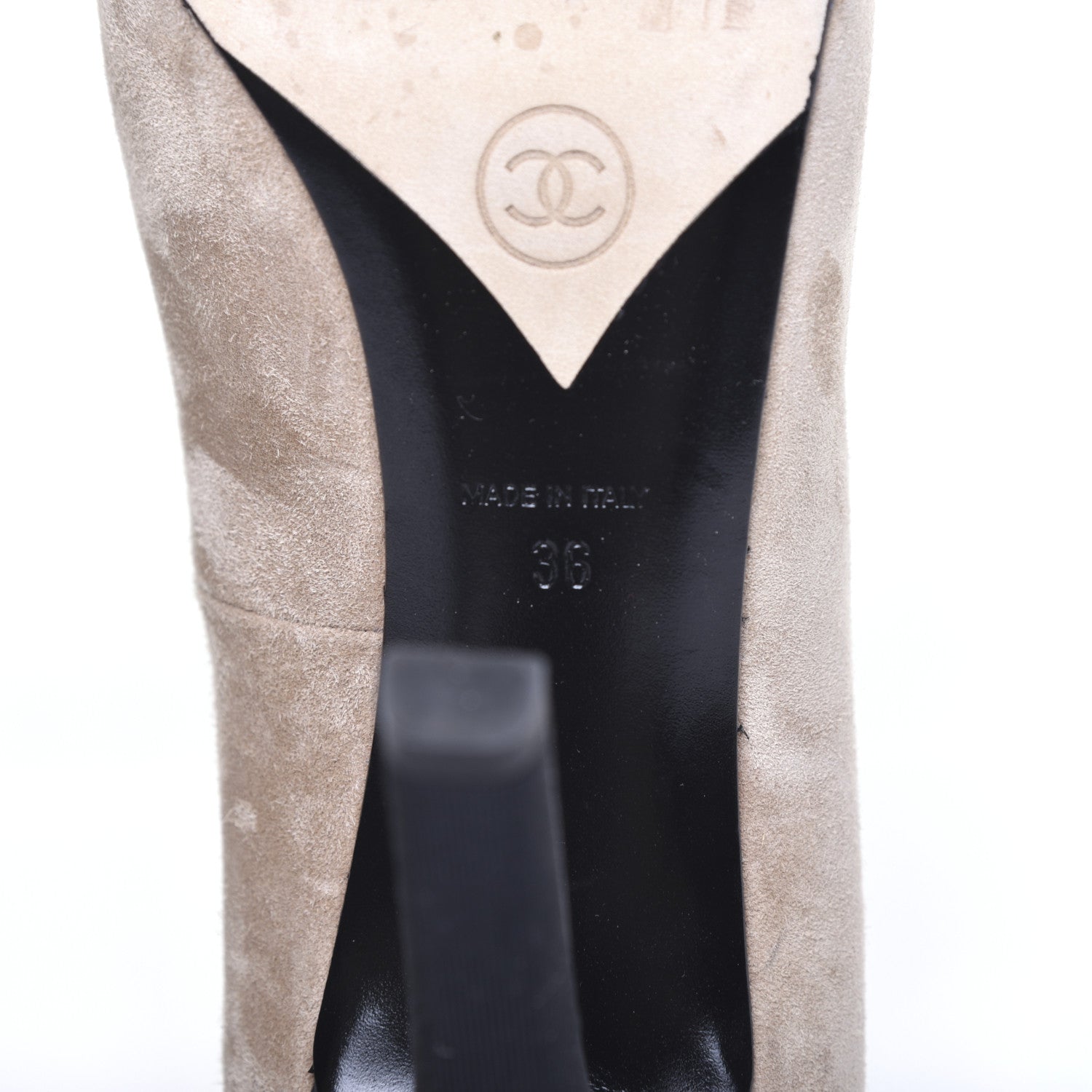 Chanel Suede Calfskin CC Pumps 36 Dark Beige 9 of 11