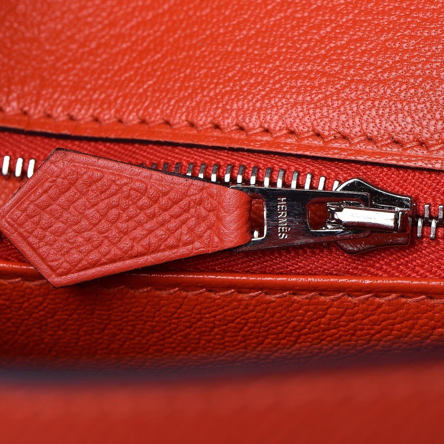 Hermes Epsom Sombrero Chevre Mysore Lettre M Kelly Sellier 28 Capucine Bleu Obscure Ambre 15 of 38