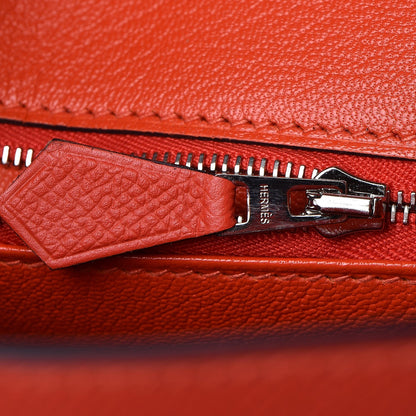 Hermes Epsom Sombrero Chevre Mysore Lettre M Kelly Sellier 28 Capucine Bleu Obscure Ambre 15 of 38