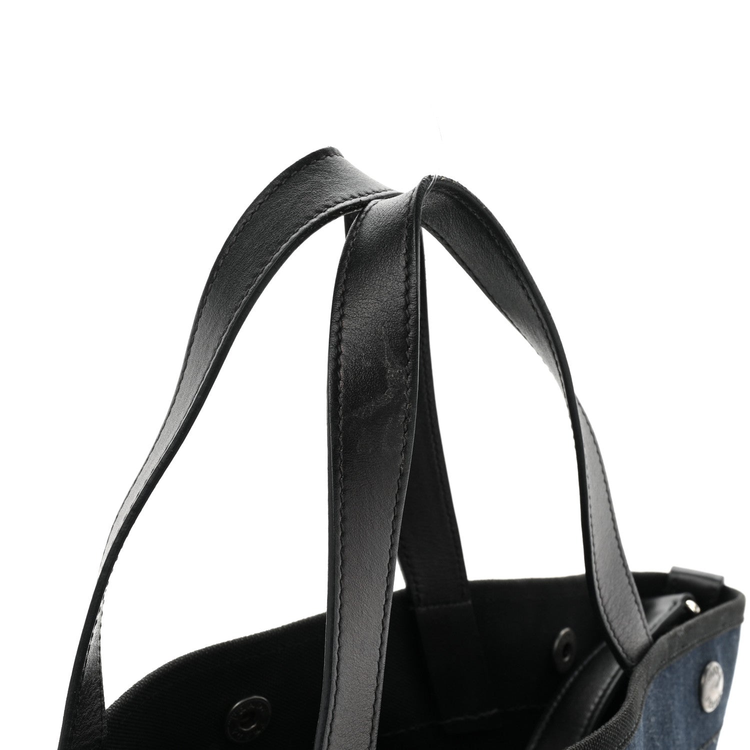 Prada Denim Calfskin Logo Shopping Tote Blue 17 of 17