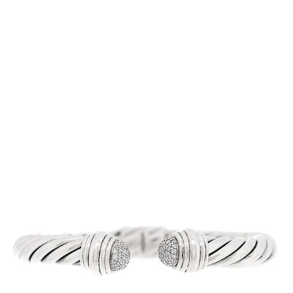 David Yurman Sterling Silver Diamond 8.5mm Cable Classics Bracelet 1 of 3
