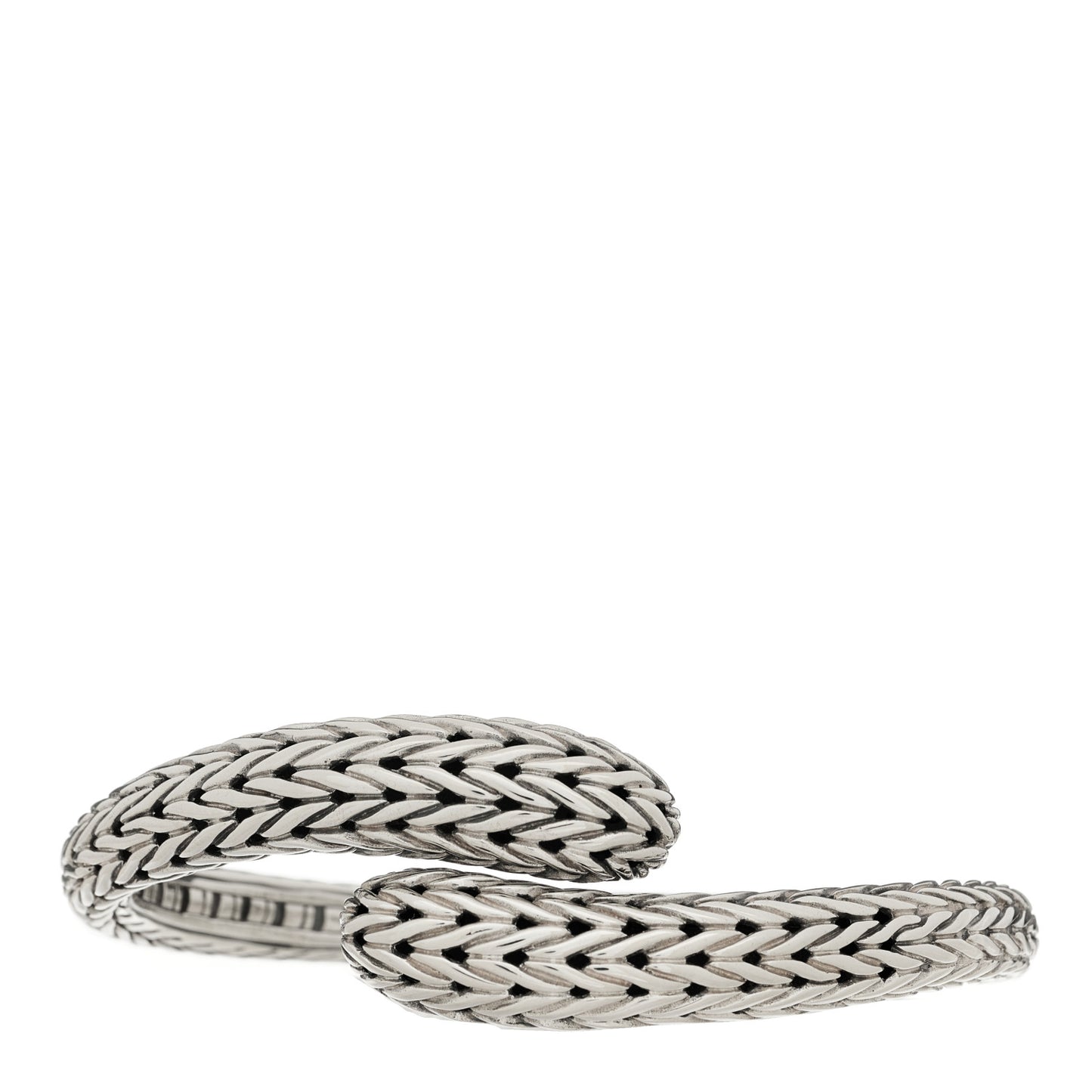 Sterling Silver Classic Chain Small Bypass Kick Cuff Bracelet