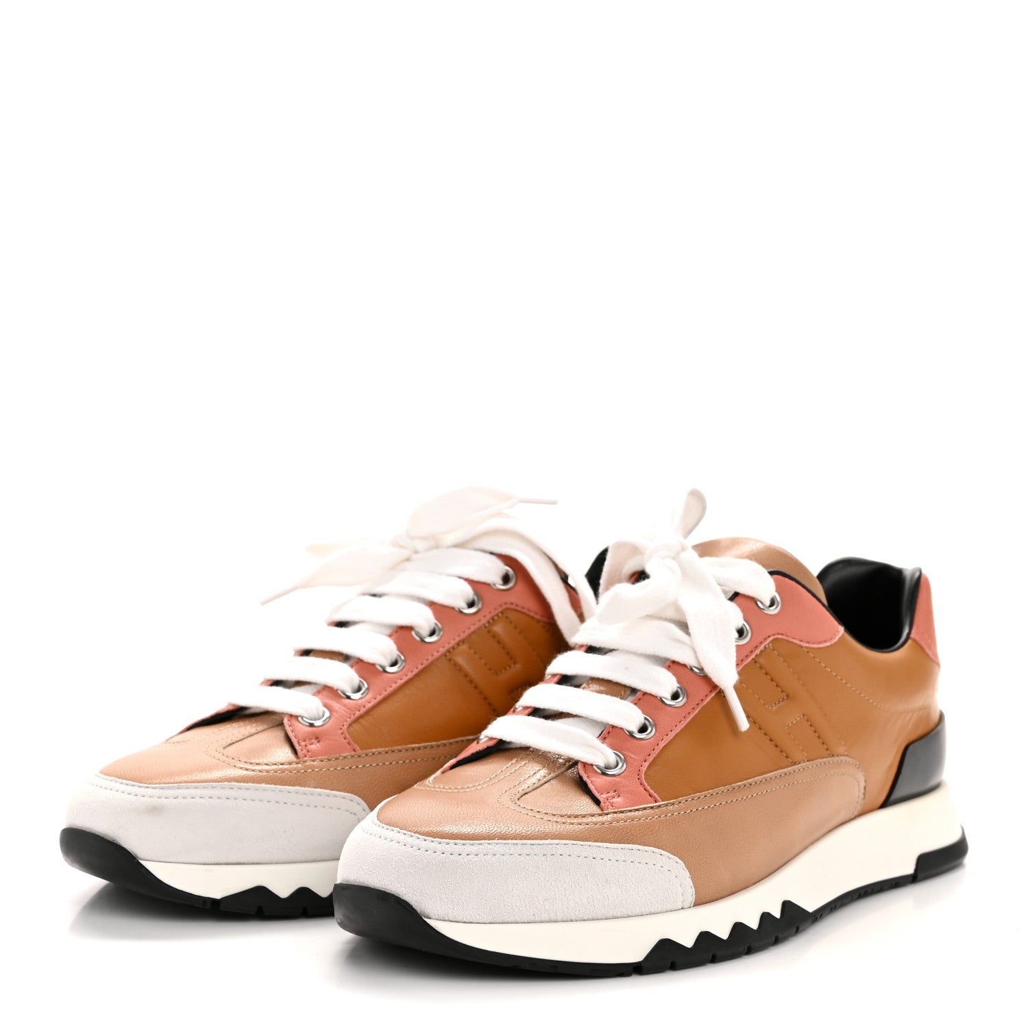 Hermes Calfskin Suede Womens Trail Sneakers 37 Multicolor 4 of 10
