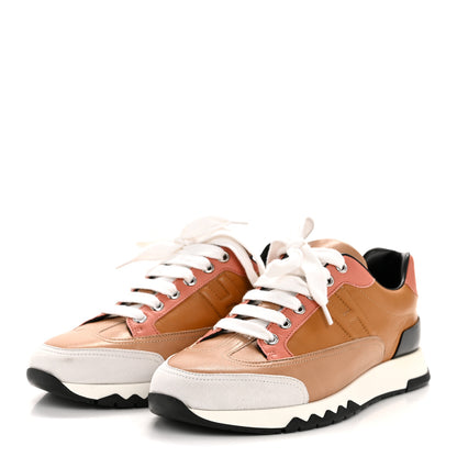 Hermes Calfskin Suede Womens Trail Sneakers 37 Multicolor 4 of 10