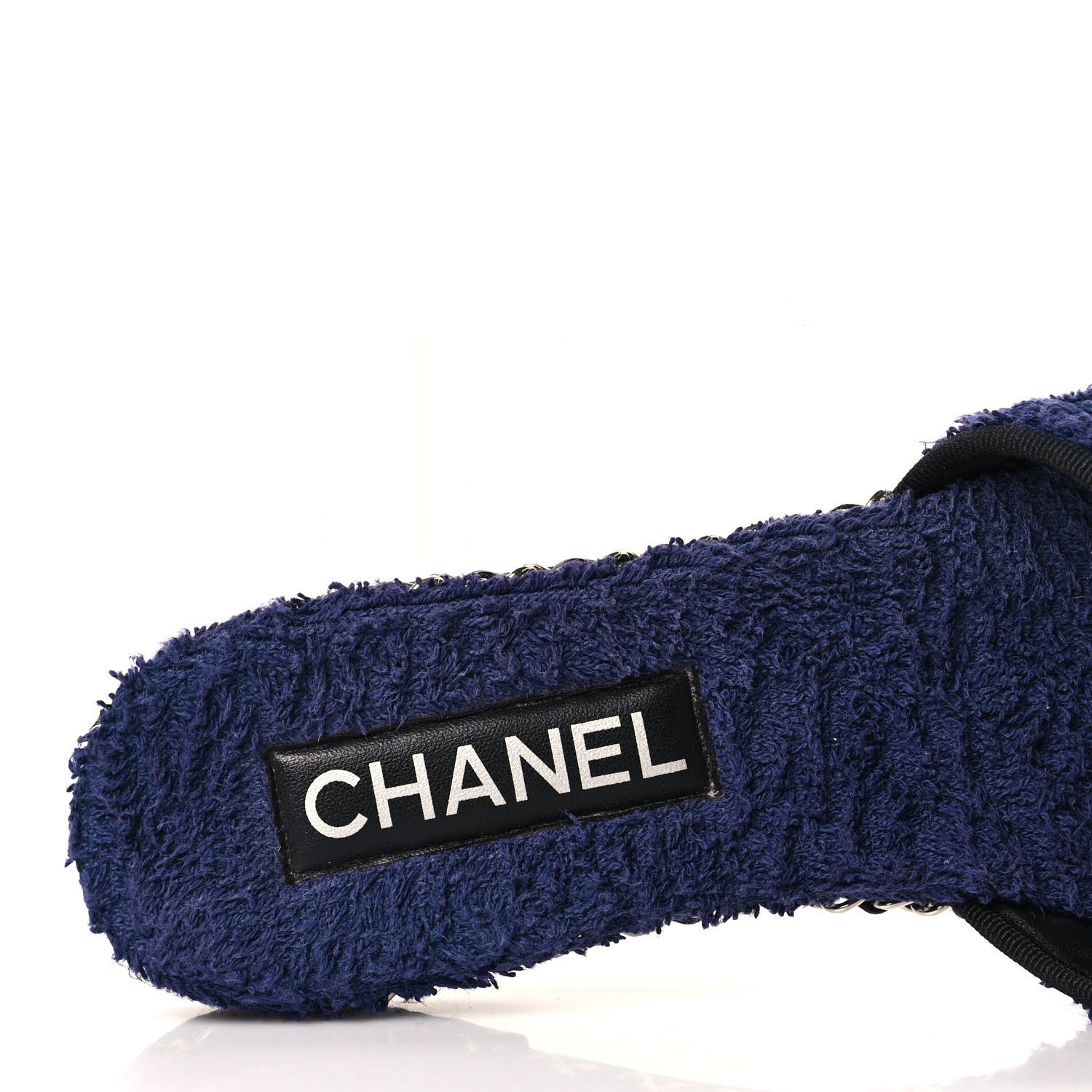 Chanel Terry CC Flat Mules 39 Navy Blue 7 of 7