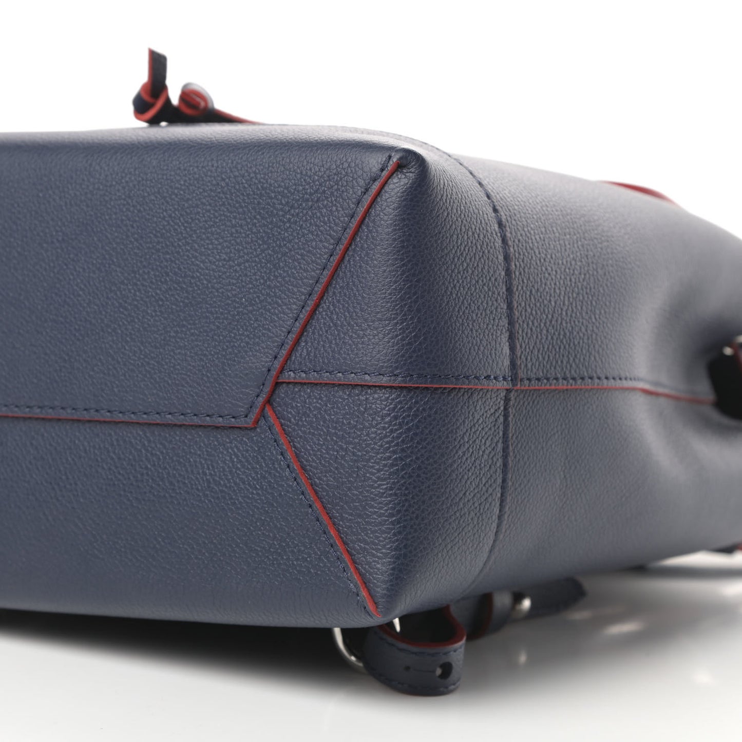 Soft Calfskin Lockme Backpack Marine Rouge