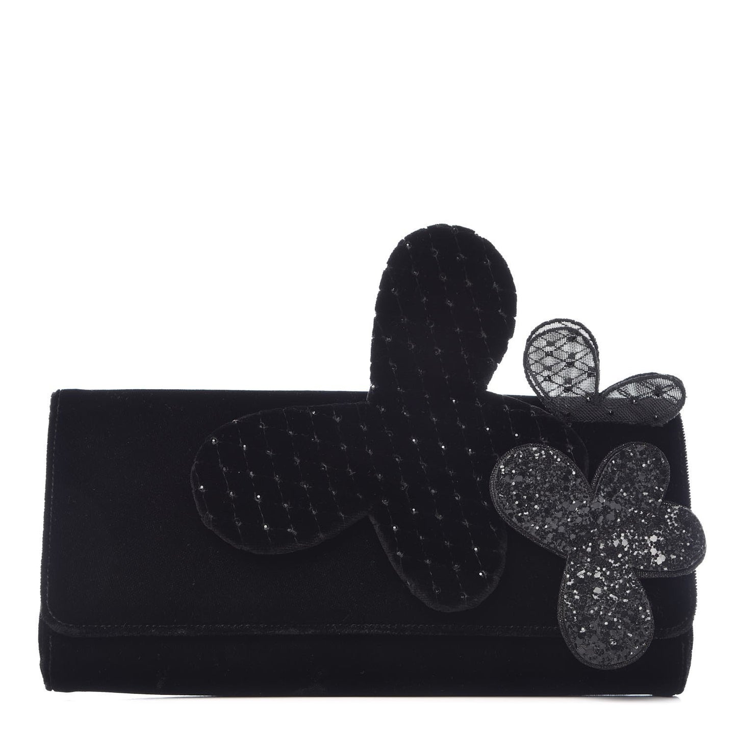 Velvet Strass Alice Clutch Black