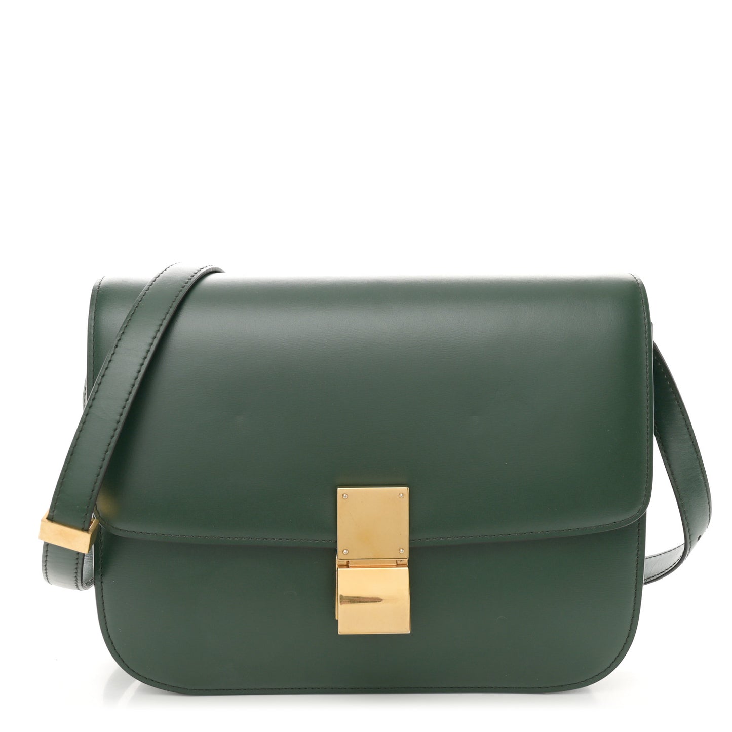 Box Calfskin Medium Classic Box Flap Bag Forest