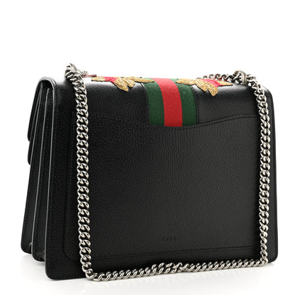 Gucci Calfskin Web Floral Embroidered Medium Dionysus Shoulder Bag Black 3 of 10