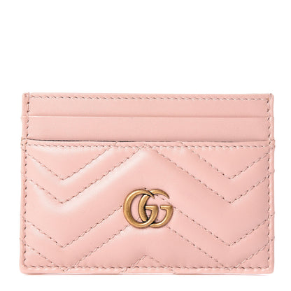 Gucci Calfskin Matelasse GG Marmont Card Holder Perfect Pink 1 of 6