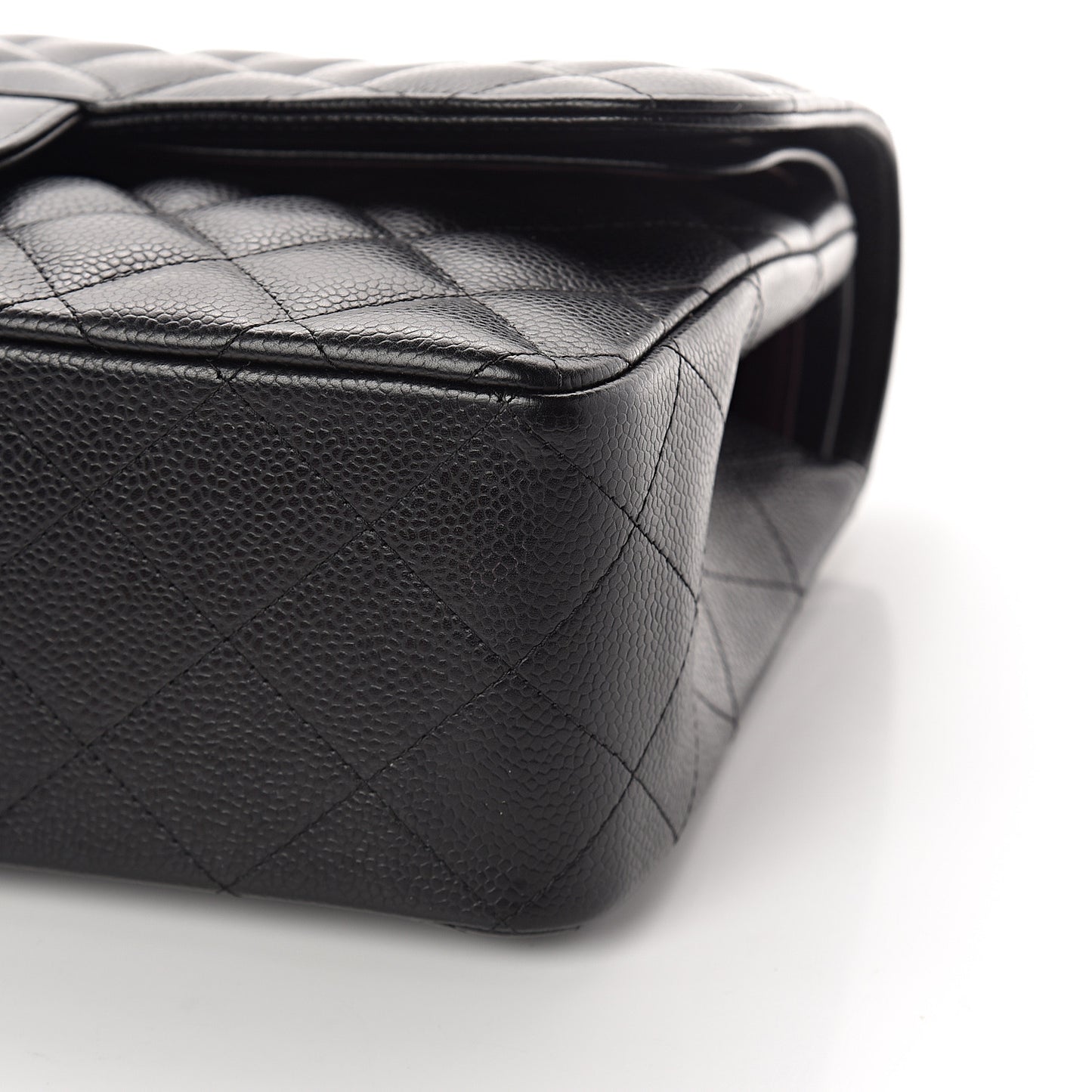 Caviar Quilted Jumbo Double Flap Black