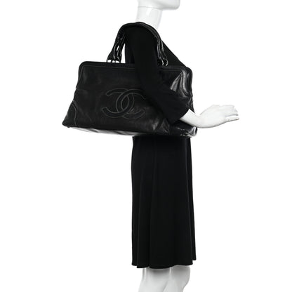 Chanel Lambskin East West Soho Shopper Black 2 of 12