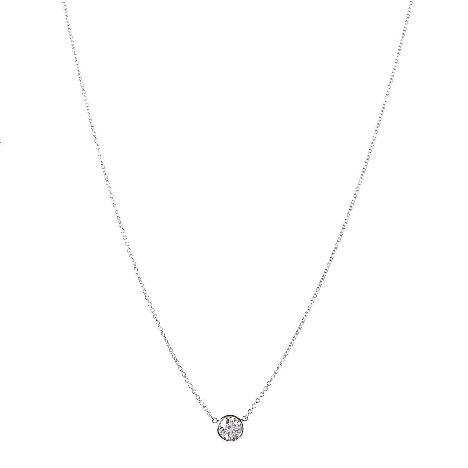 Tiffany Platinum Diamond .60ct Elsa Peretti Diamonds by the Yard Pendant Necklace 1 of 8