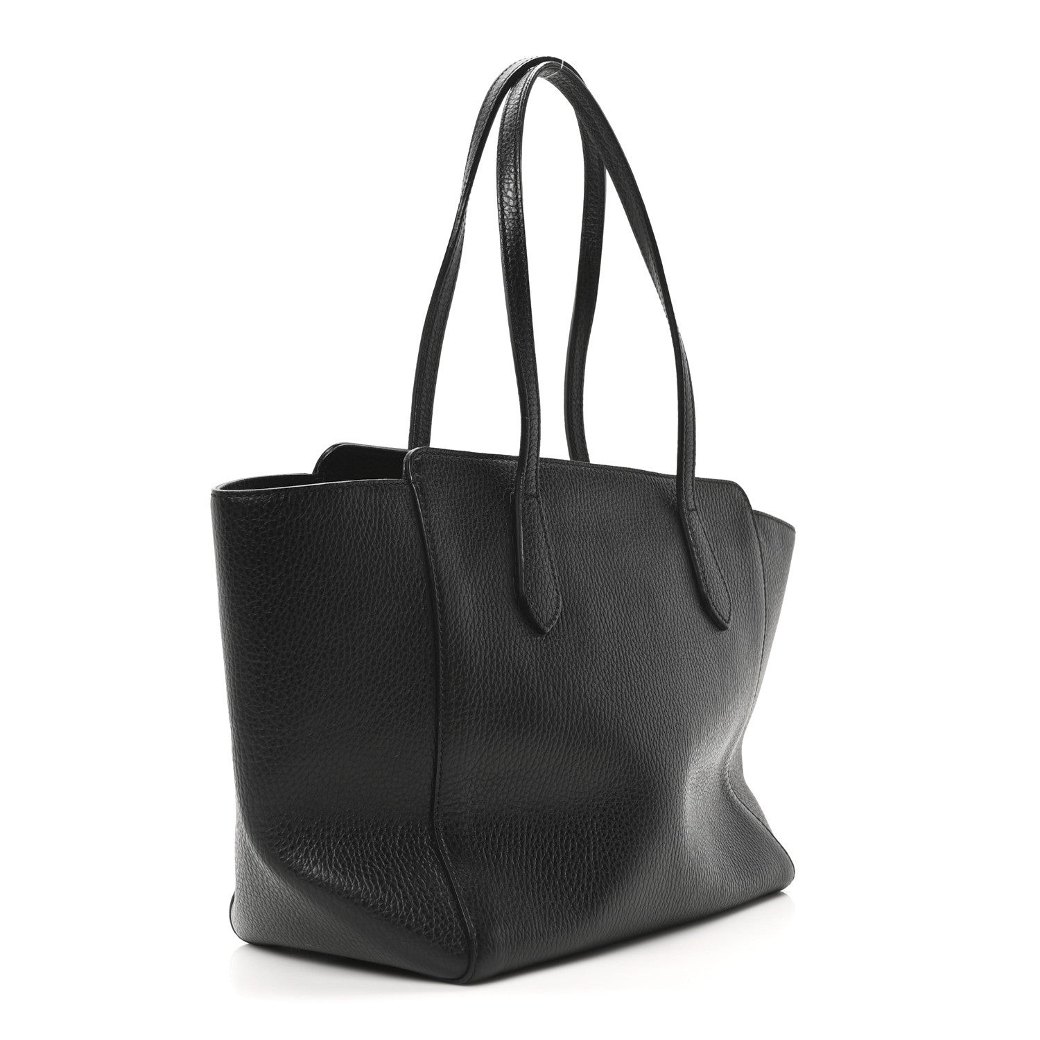 Gucci Pebbled Calfskin Small Swing Tote Black 3 of 9