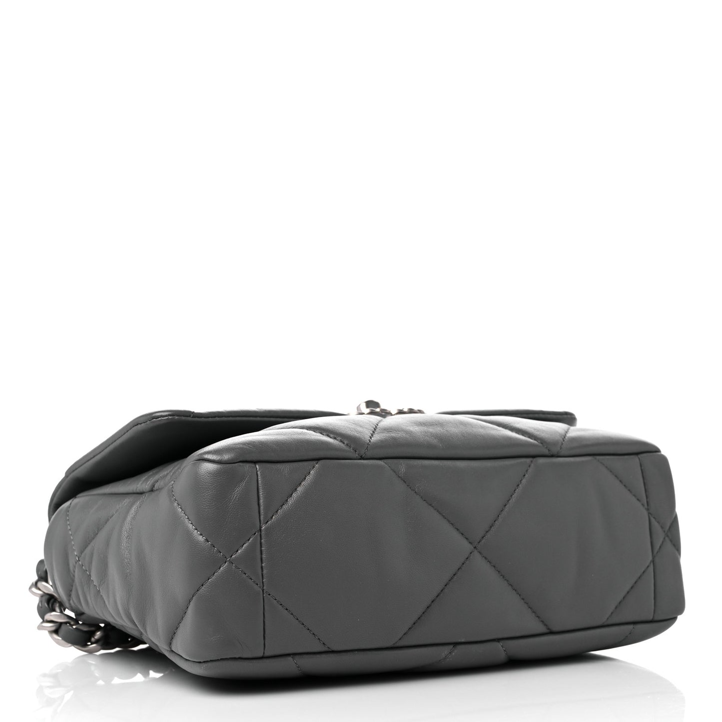 Lambskin Quilted Medium Chanel 19 Flap Dark Grey