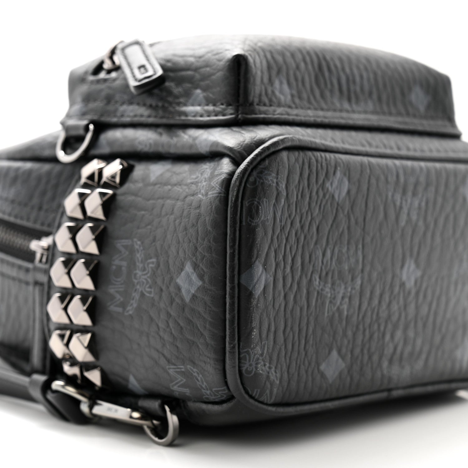 MCM Visetos Side Stud X-Mini Stark Bebe Boo Backpack Black 9 of 10