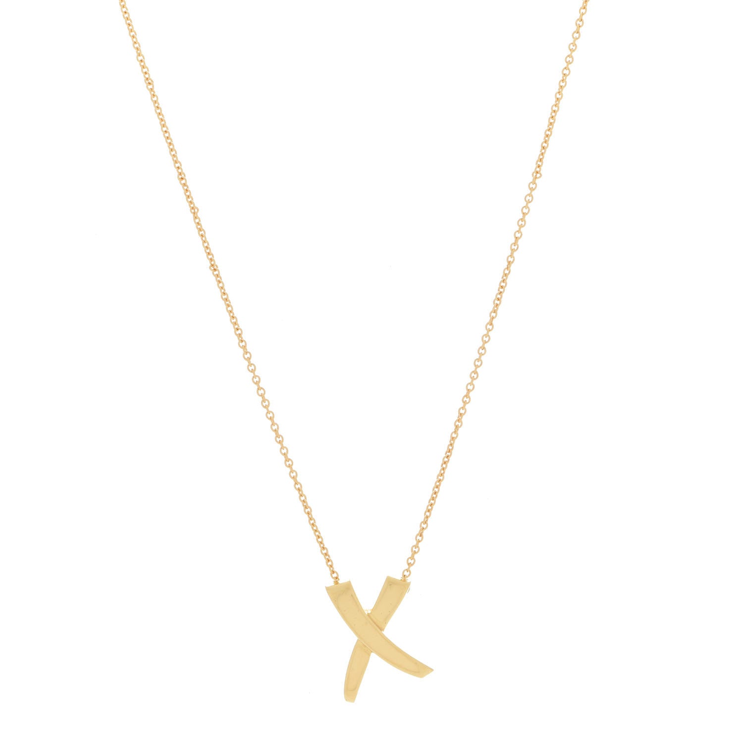 Tiffany 18K Yellow Gold Paloma Picasso Graffiti X Pendant Necklace 1 of 6
