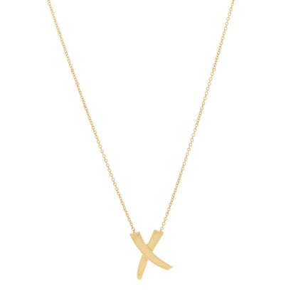 Tiffany 18K Yellow Gold Paloma Picasso Graffiti X Pendant Necklace 1 of 6