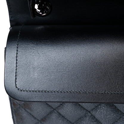 Chanel Metallic Crumpled Calfskin Quilted 2.55 Reissue 226 Flap Charcoal 10 of 12