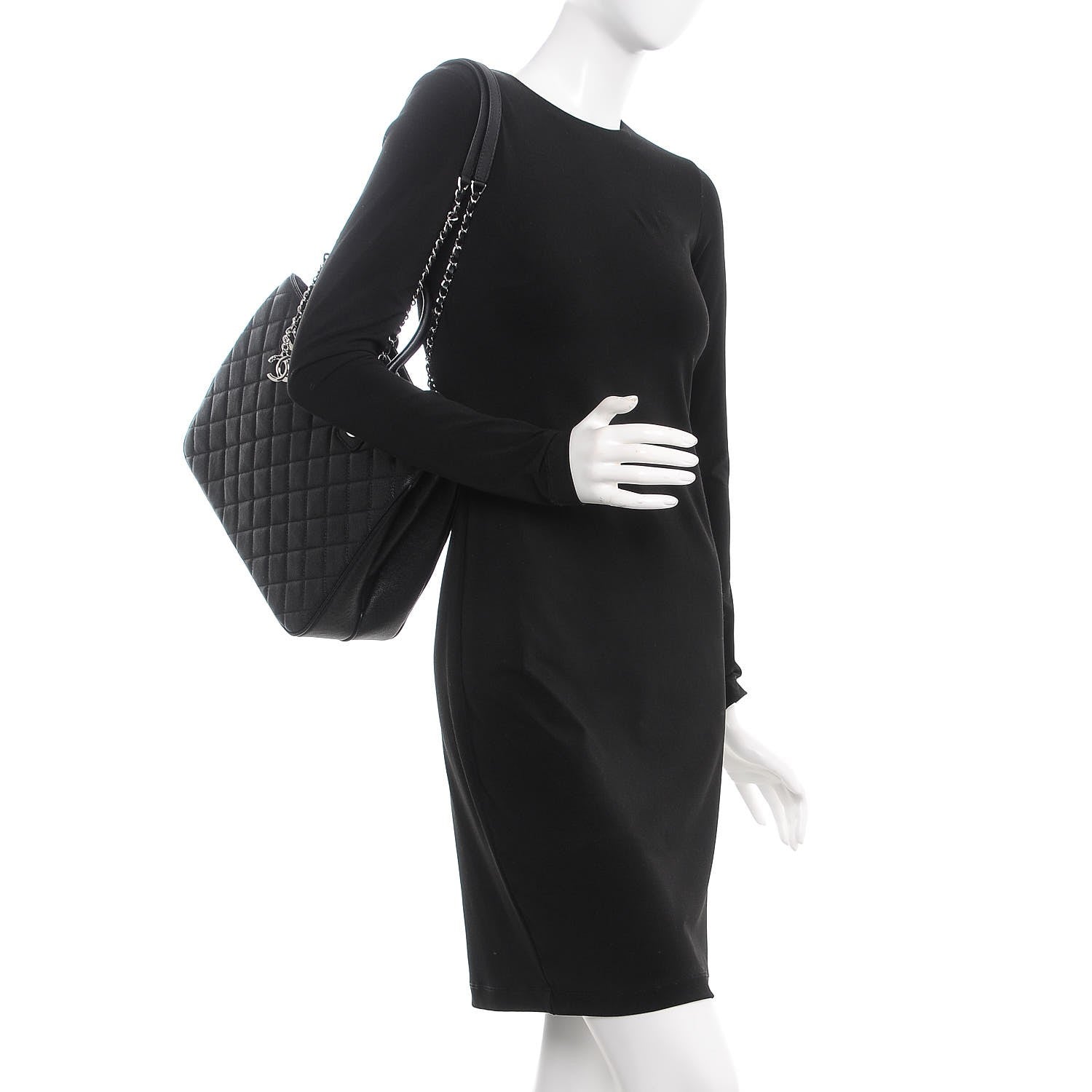 Chanel Caviar Quilted Urban Companion Top Handle Shopping Tote Black 2 of 9
