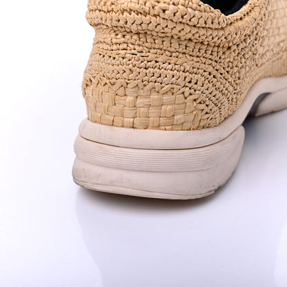 Chanel Braided Raffia Womens CC Sneakers 38.5 Beige 20 of 22