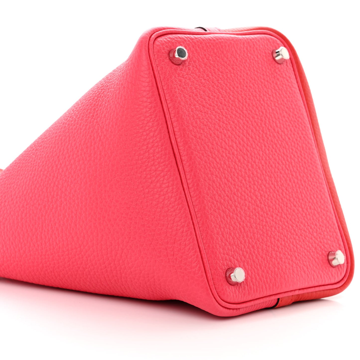 Taurillon Clemence Tri-Color Picotin Lock 18 PM Rouge Coeur Rose Extreme Bleu Zanzibar