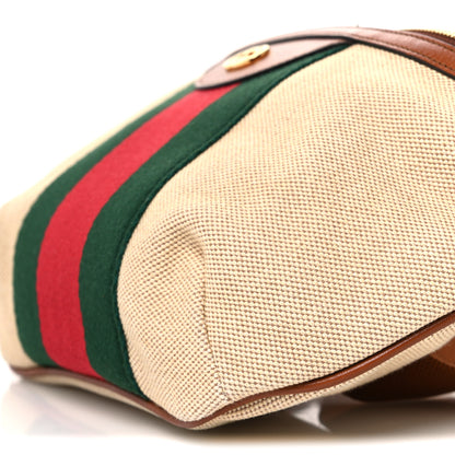 Gucci Vintage Canvas Web Belt Bag Sand Cuir 10 of 10