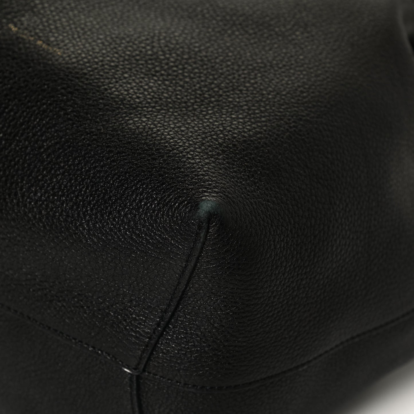Tumbled Calfskin Bucket Bag Black