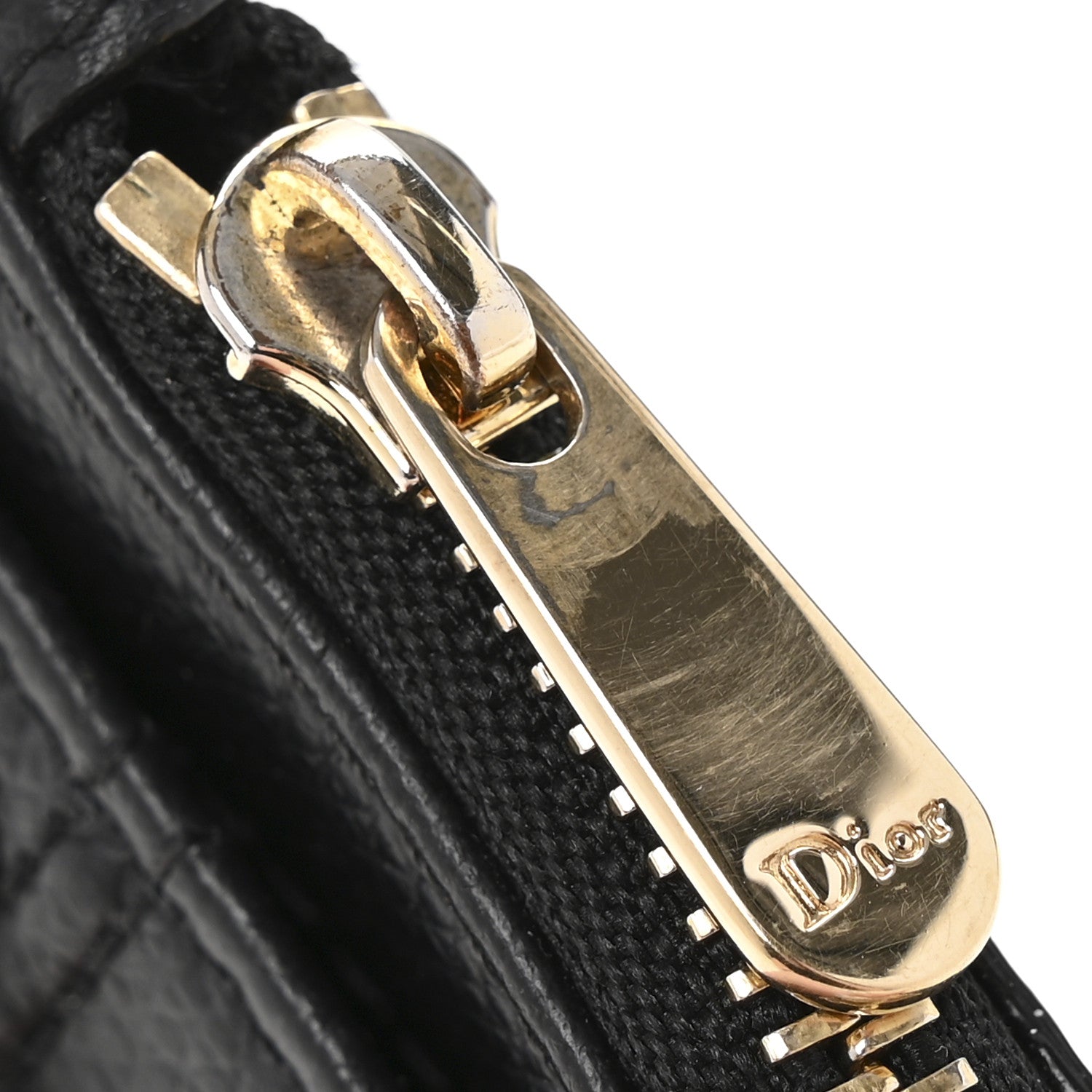 Christian Dior Grained Calfskin Cannage Diorama Wallet Black 9 of 10